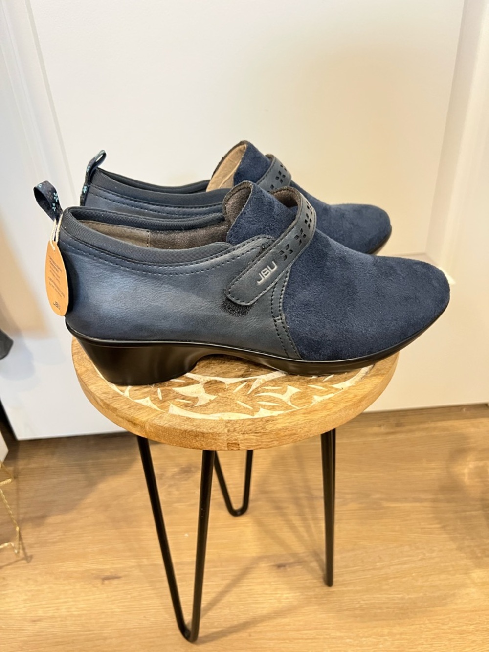 JBU Women’s Navy Suede & Leather Slip-On Shoe